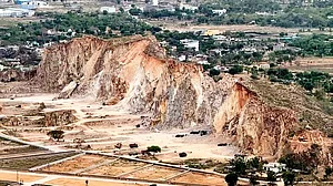File photo of depletion in the Aravalli hills