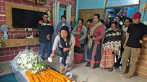 The mortal remains of Angel Chakma.