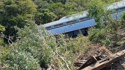 Passenger train derails in southern Mexico.