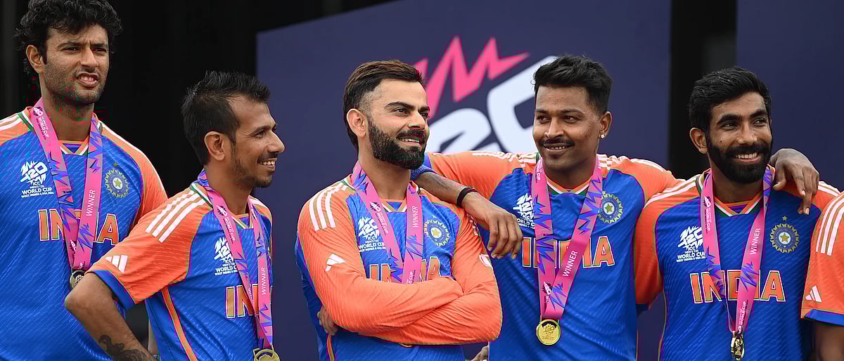 Members of the 2024 T20 World Cup-winning India team
