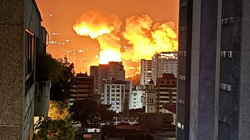 Explosions rock Venezuelan capital Caracas.