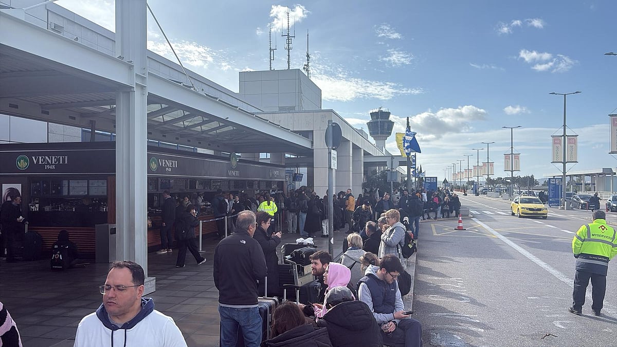 Passengers stranded at the Athens airport