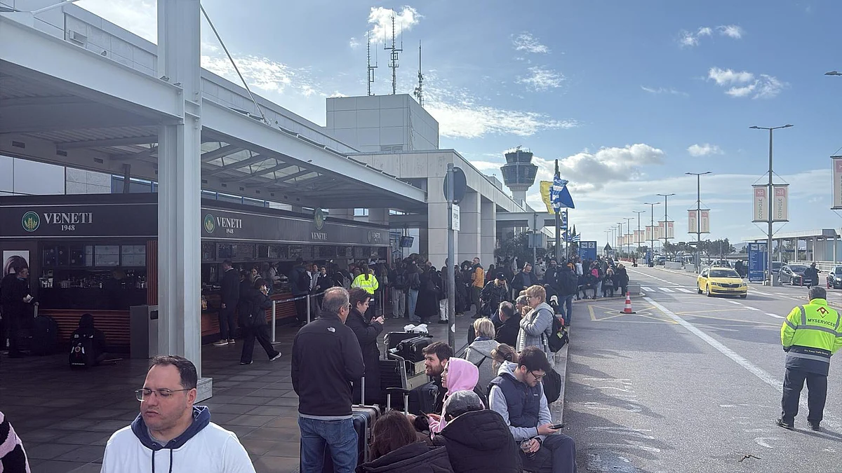 Passengers stranded at the Athens airport