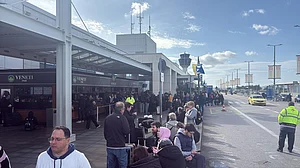 Passengers stranded at the Athens airport