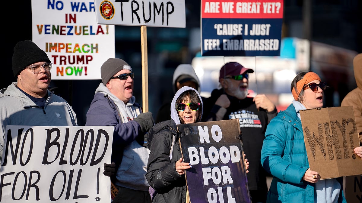 Protesters rally in front of the Ohio Statehouse in Columbus.
