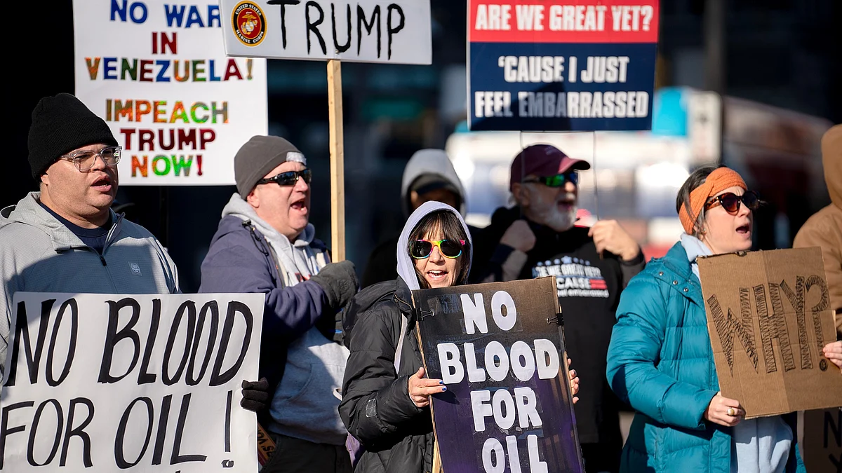 Protesters rally in front of the Ohio Statehouse in Columbus.
