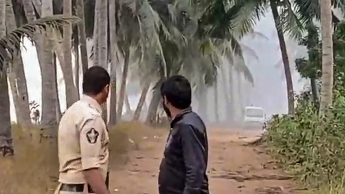 Gas leak at ONGC well in Konaseema, Andhra Pradesh.