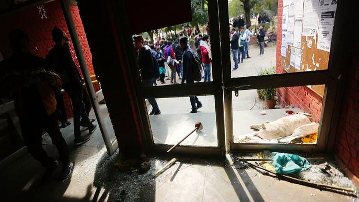 File photo of the 2020 JNU attack aftermath