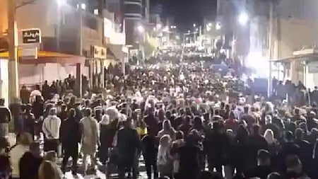 Demonstrators on the streets of Iran