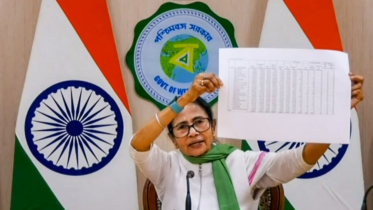 Mamata Banerjee at a press conference on SIR in Kolkata