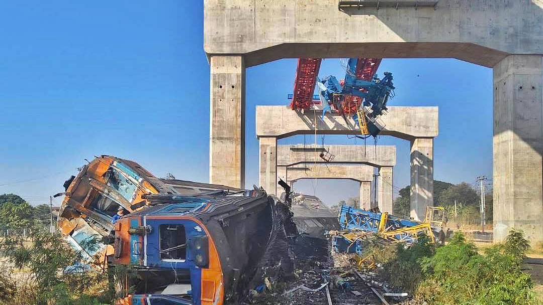 Crane collapse on passenger train in Thailand kills at least four