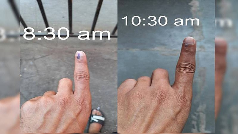 Several clips showed voters, politicians and journalists using aceton to remove ink mark.