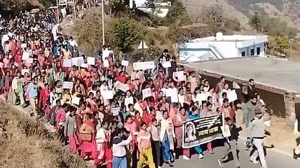 One of many rallies demanding justice for Ankita last month