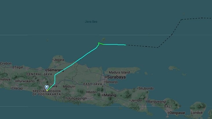 The aircraft belongs to the Indonesian Ministry of Marine Affairs and Fisheries