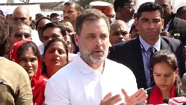 Congress leader Rahul Gandhi in Indore.