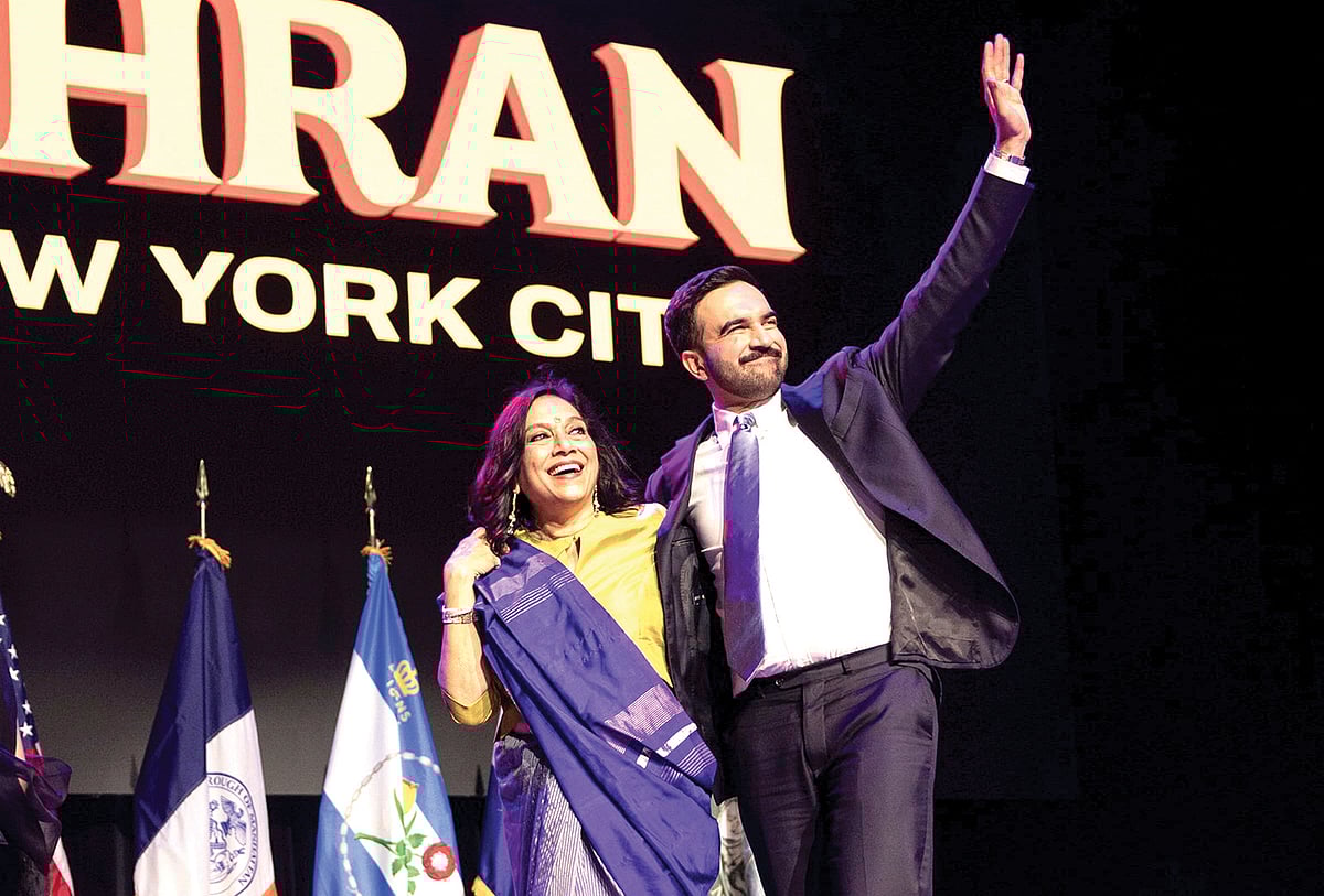 With his filmmaker mother Mira Nair