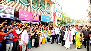 Mamata Banerjee leads a protest against SIR in North 24 Parganas
