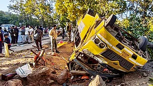 9 killed, 80 injured after bus carrying marriage party overturns in Latehar
