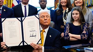 Donald Trump at an event in the White House, 15 Jan