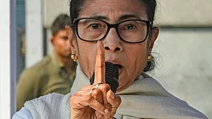 Mamata Banerjee addresses the media in Kolkata.