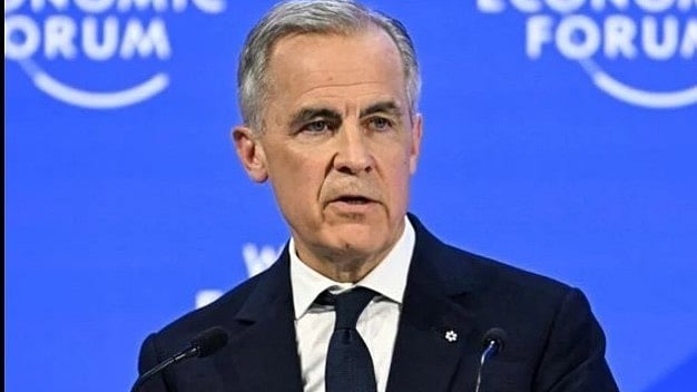 Mark Carney makes his speech at Davos