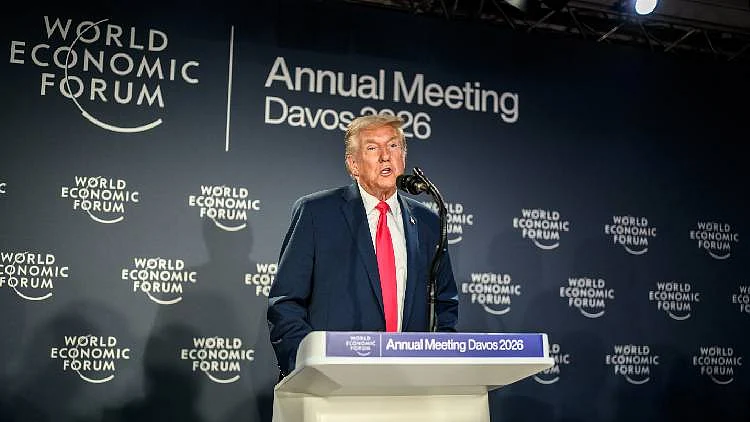 US president Donald Trump at Davos.