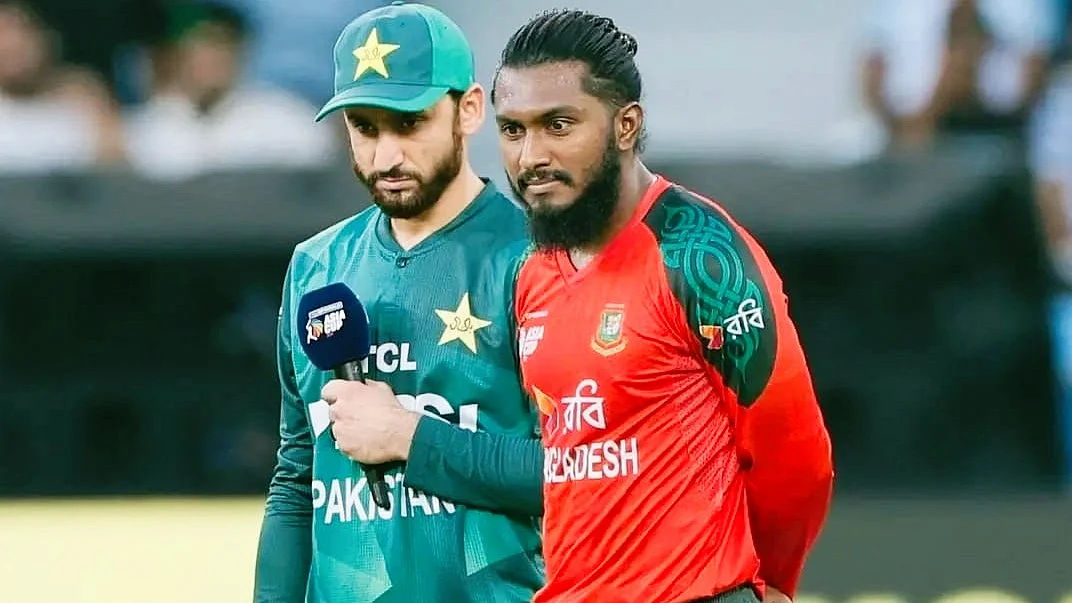 Salman Ali Agha and Jaker Ali, Pakistan & Bangladesh captains at the last Asia Cup