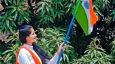 Ujjwala Burungle, a BJP district council candidate from Maharashtra.