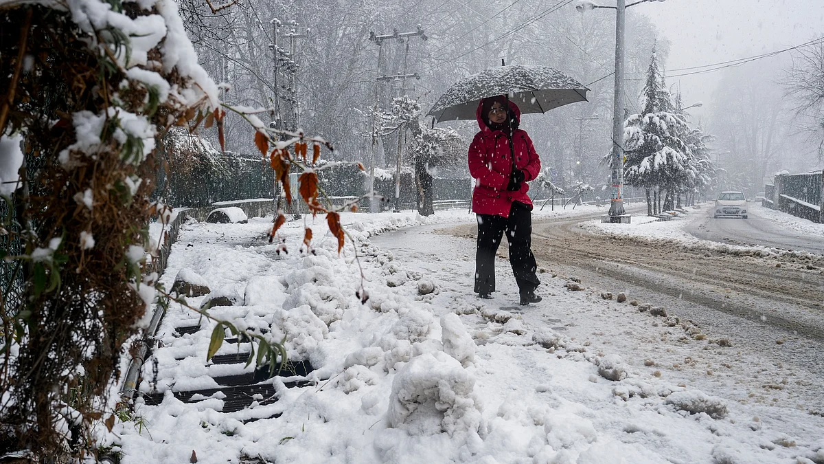 Snowfall disrupts life in Kashmir; highway shut, Srinagar flights cancelled.