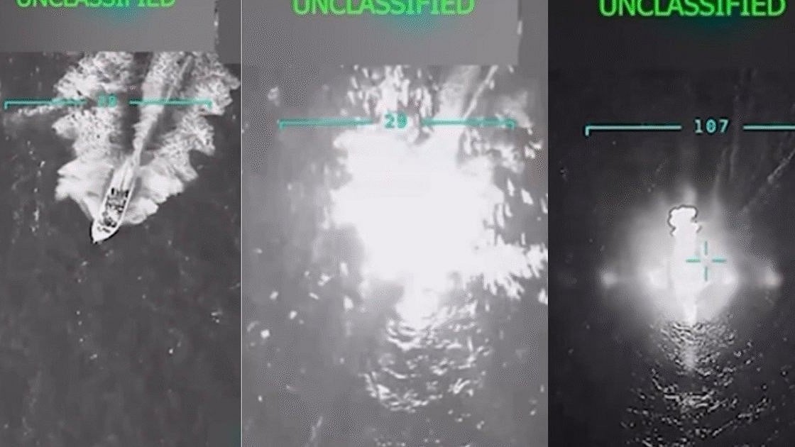 Visuals of the strikes on alleged drug boats