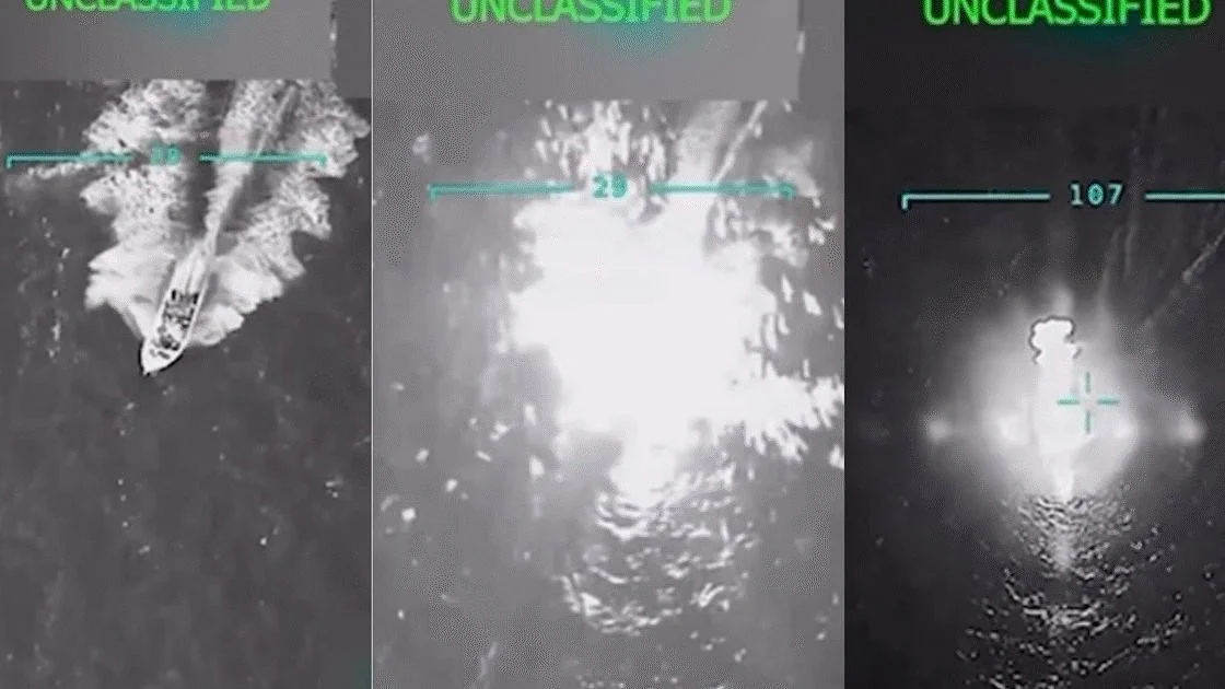 Visuals of the strikes on alleged drug boats