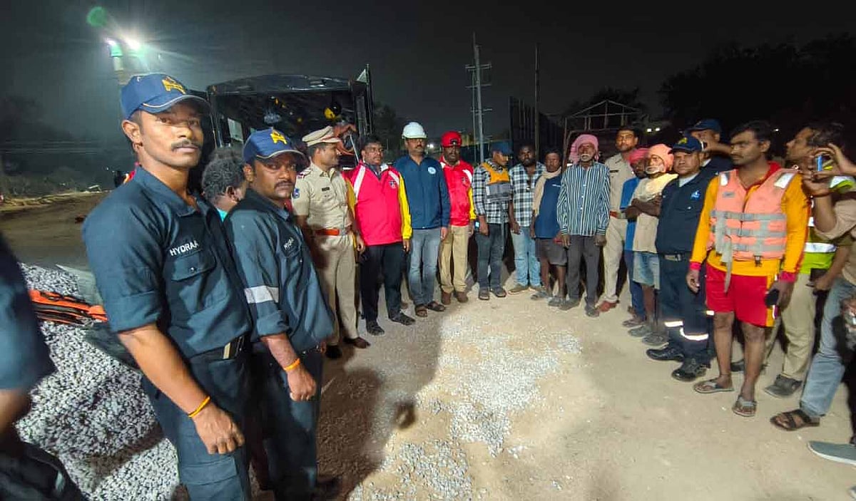 Workers and engineers were left stranded during a bridge survey 