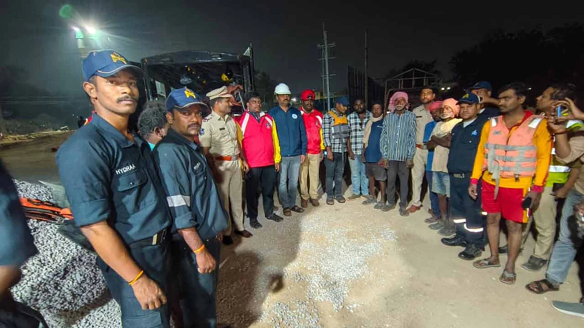 Workers and engineers were left stranded during a bridge survey 
