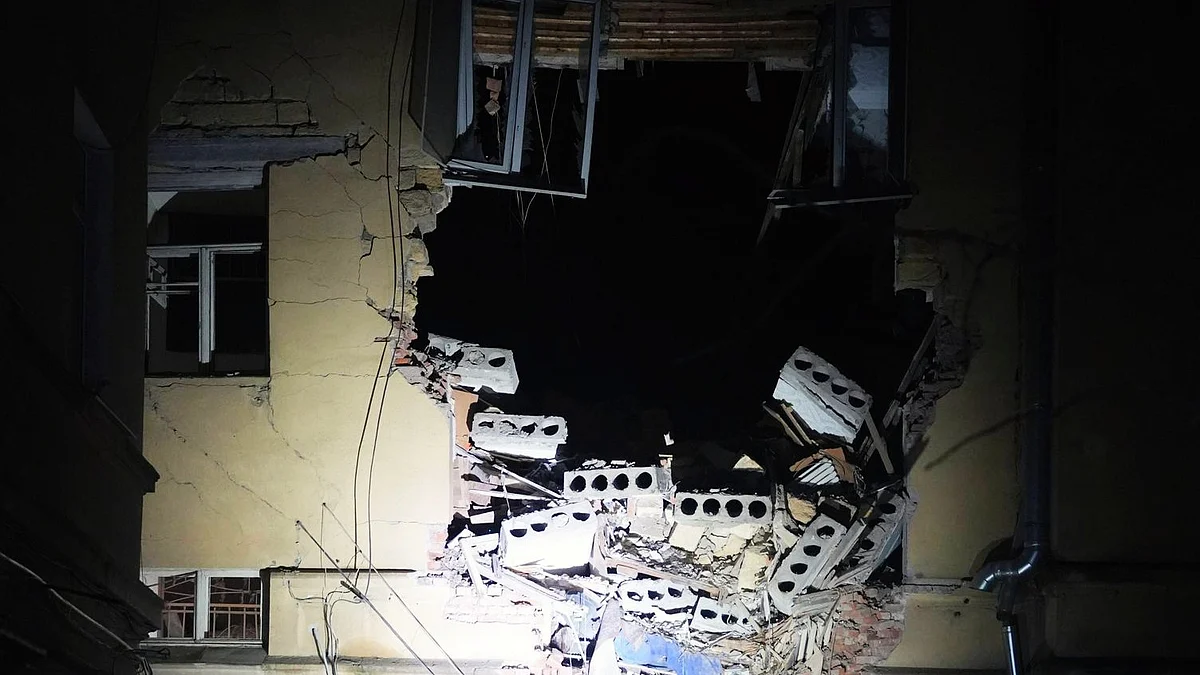 Aftermath of a Russian strike on Ukraine