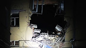 Aftermath of a Russian strike on Ukraine