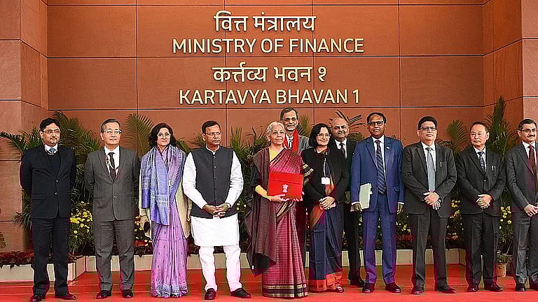 Nirmala Sitharaman with her Budget team.
