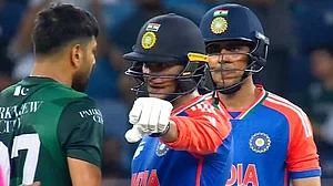 A heated exchange between Abhishek Sharma and Haris Rauf during last Asia Cup in Dubai
