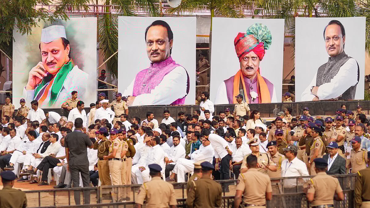 The funeral of former Maharashtra deputy chief minister Ajit Pawar, at Baramati, 29 Jan