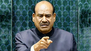 Om Birla conducts proceedings in the House during the Budget session of Parliament, 2 Feb