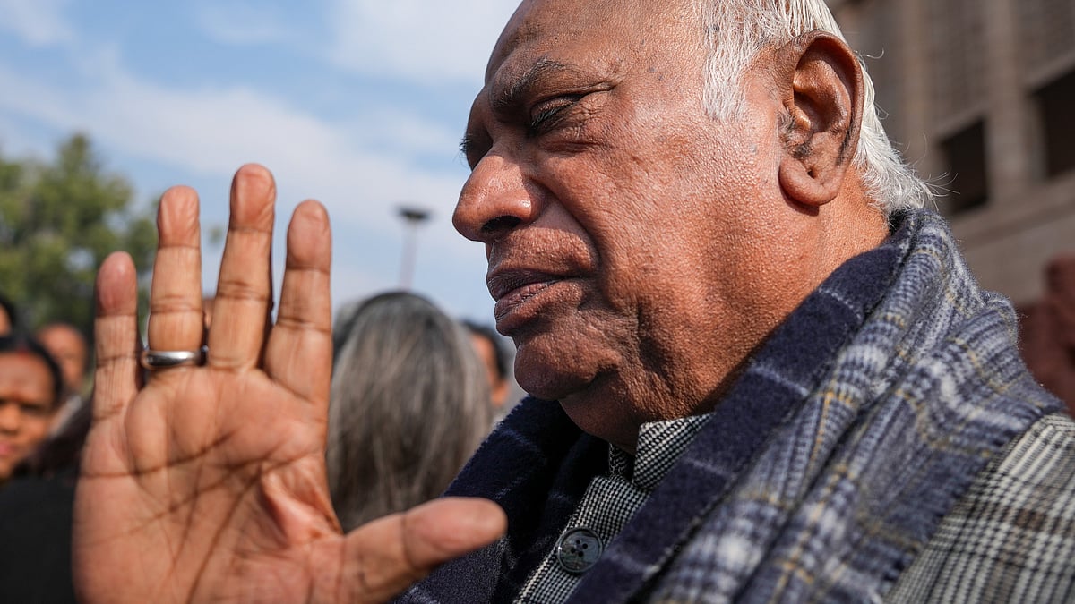 Mallikarjun Kharge during the Winter Session of Parliament in New Delhi.