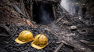 Illegal coal mine blast site.