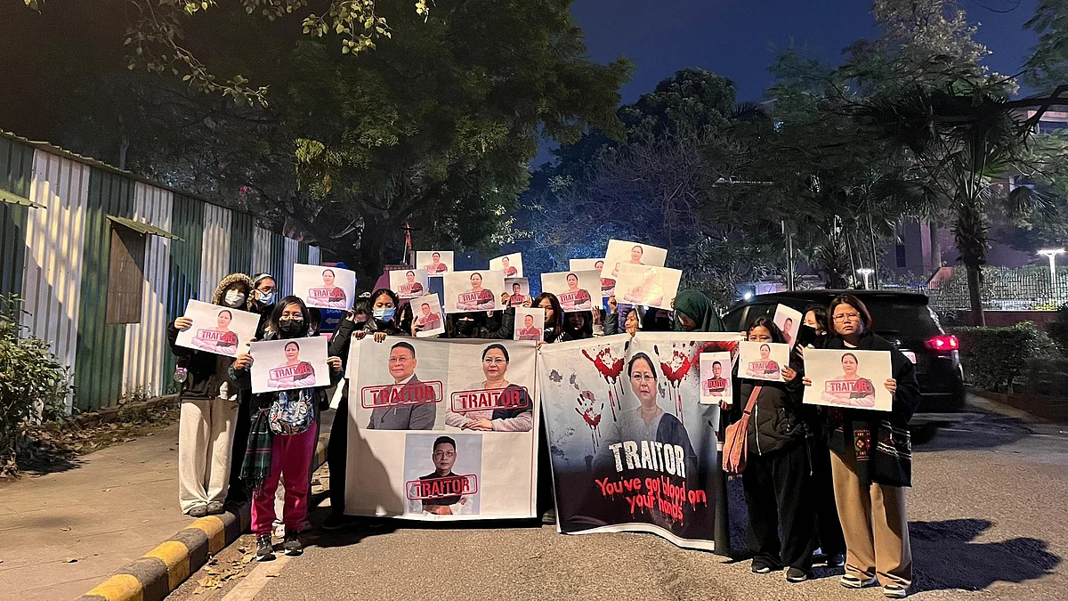 Protestors in Manipur 
