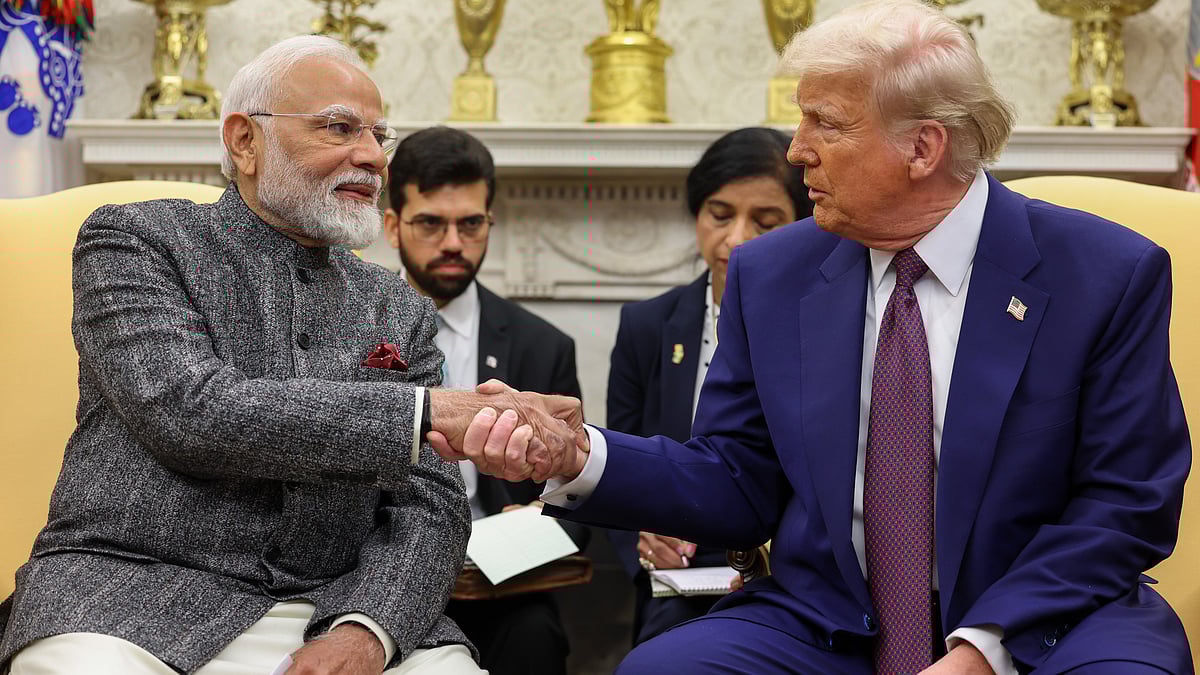 Narendra Modi during a meeting with Donald Trump at White House in Washington.