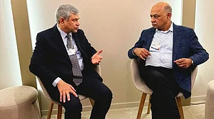 Ashwini Vaishnaw in Davos 2026. In a suit.