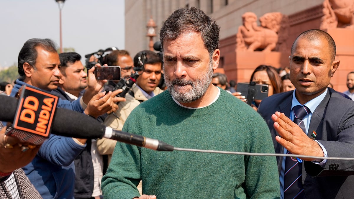 Rahul Gandhi during the Budget session of Parliament in New Delhi.