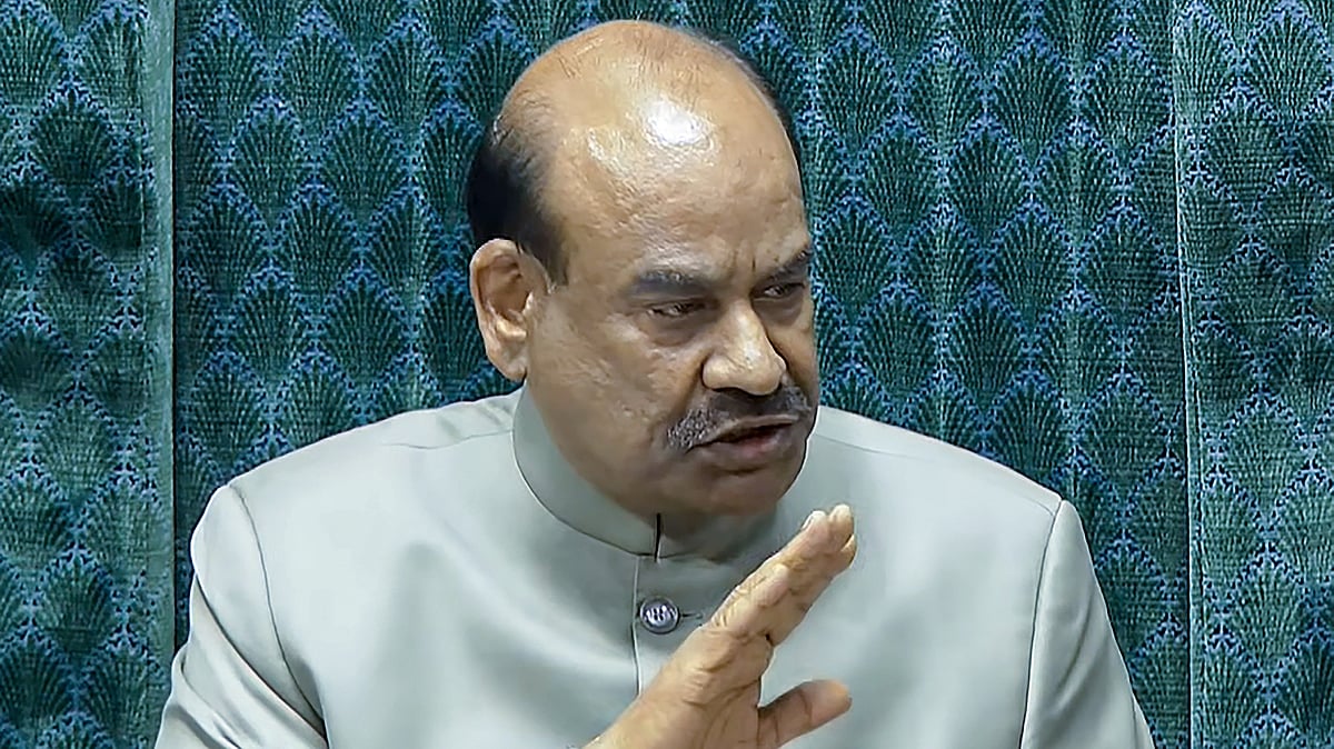 Lok Sabha Speaker Om Birla in the House on 5 Feb