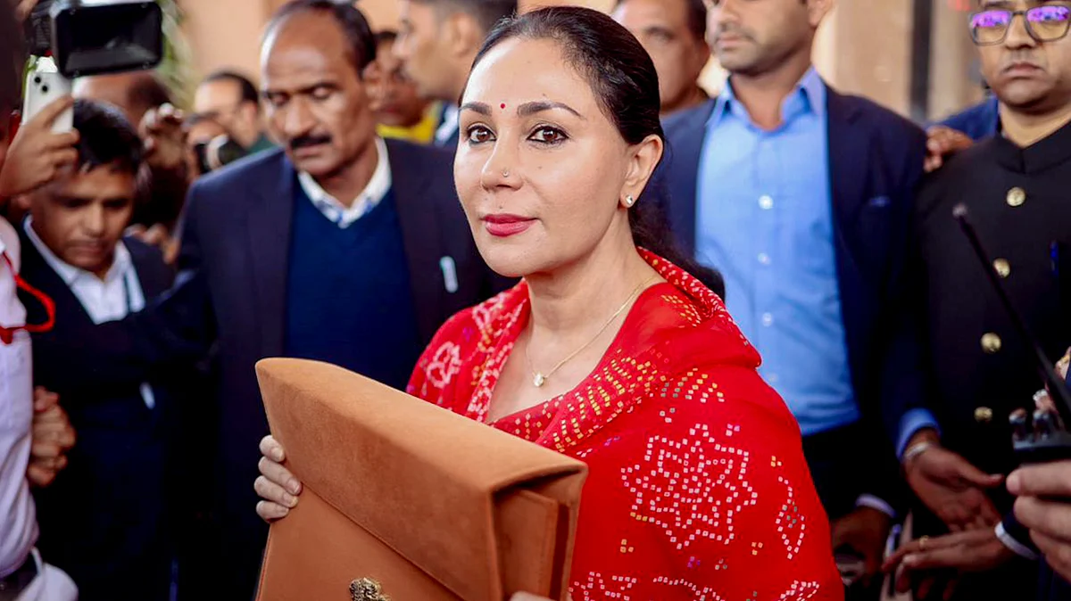 Rajasthan deputy CM and finance minister Diya Kumari at the presentation of the state Budget