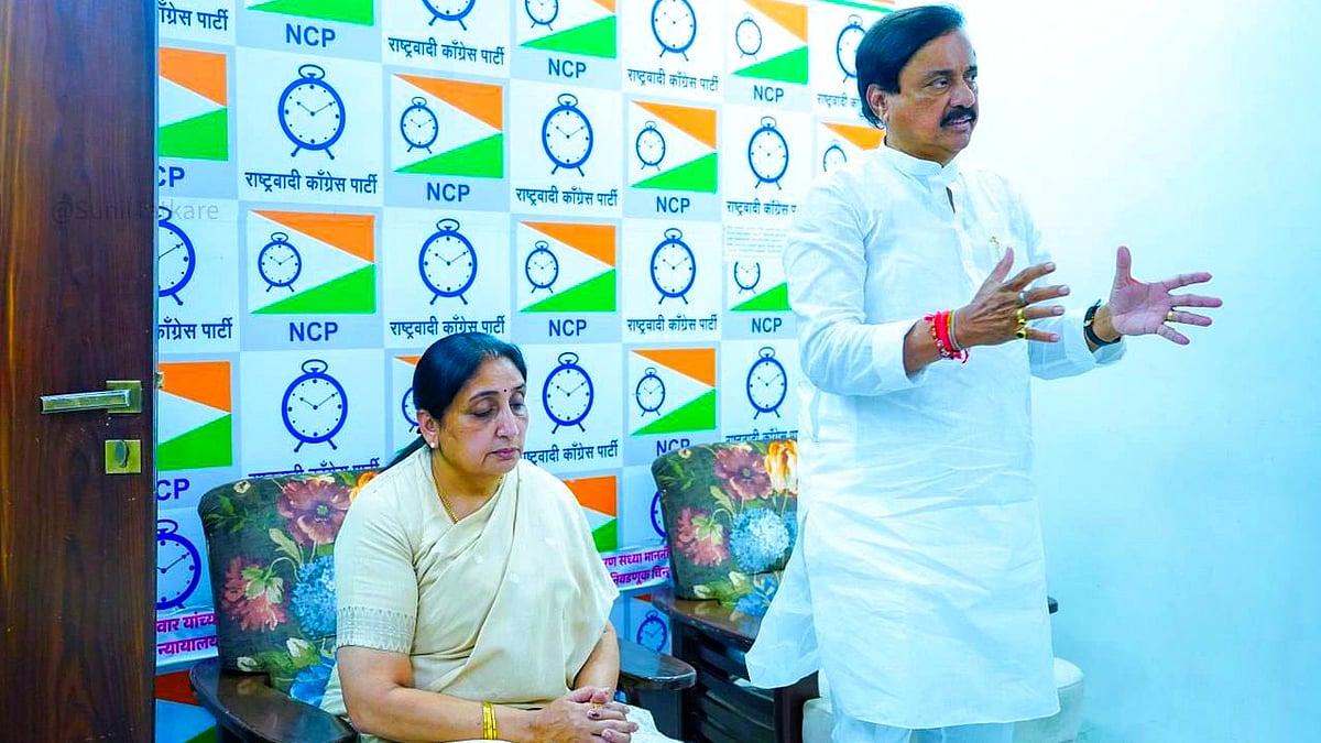Sunil Tatkare with Ajit Pawar's widow Sunetra Pawar