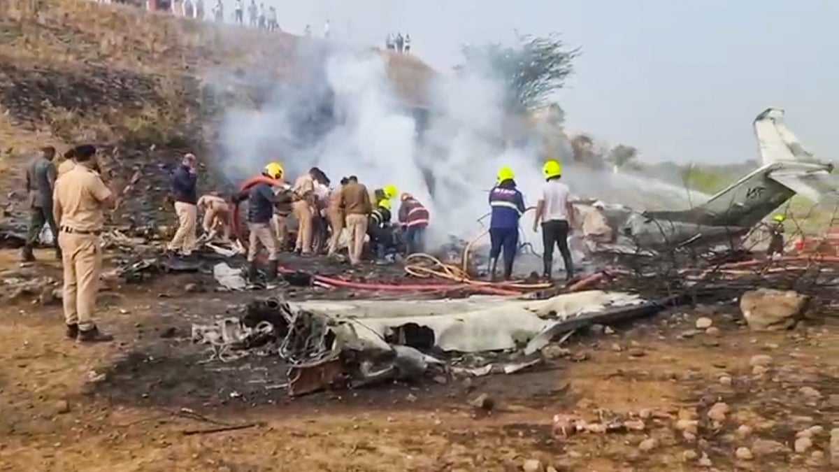 Rescue operations underway after aircraft carrying Ajit Pawar crashes in Baramati, Pune.