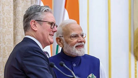 Prime Minister Narendra Modi and his British counterpart Keir Starmer